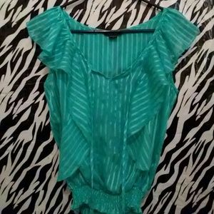 Fashion lacey mesh blouse